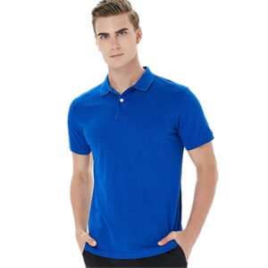 Custom Blue Blank Short Sleeve Athletic Polo