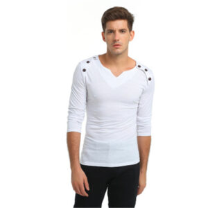 Custom Mens Love Collar Slim Button T-Shirt