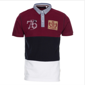 Fashion Woven Collar Embroidered Men Polo Shirt