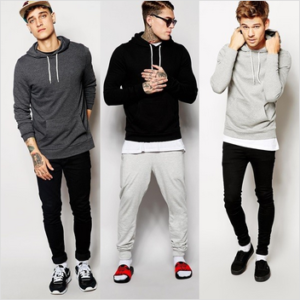 fashion simple design mens sweatshirt extra long