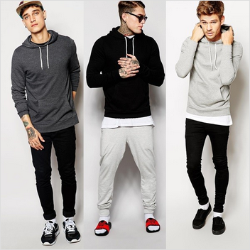 fashion simple design mens sweatshirt extra long