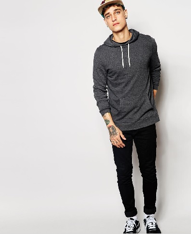 fashion simple design mens sweatshirt extra long - Image 2