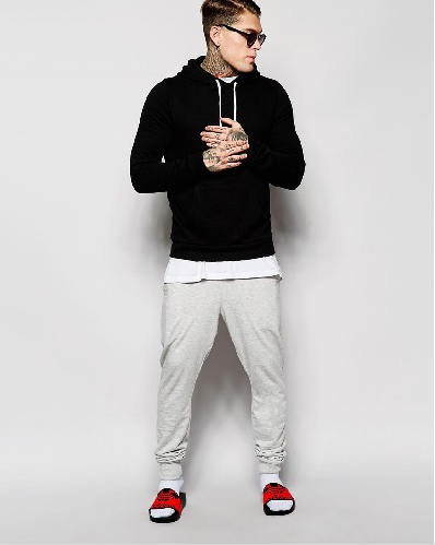 fashion simple design mens sweatshirt extra long - Image 4