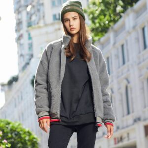 Unisex Casual High Collar Sherpa Hoodie